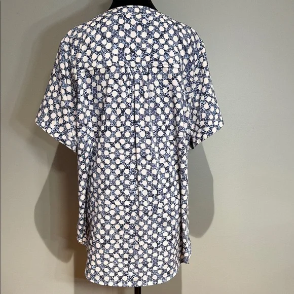 Christopher & Banks Blue and White Patterned Blouse - Picture 3 of 8